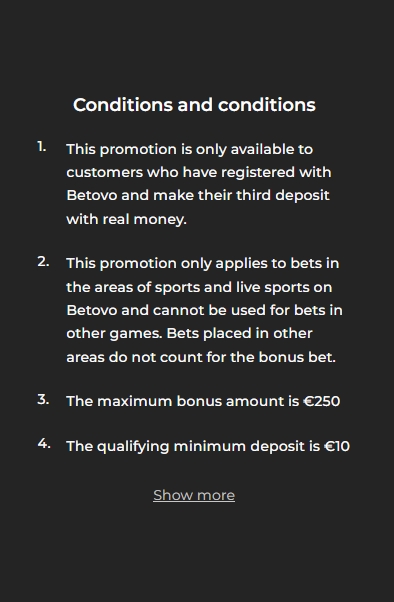 betovo third deposit sports bonus third